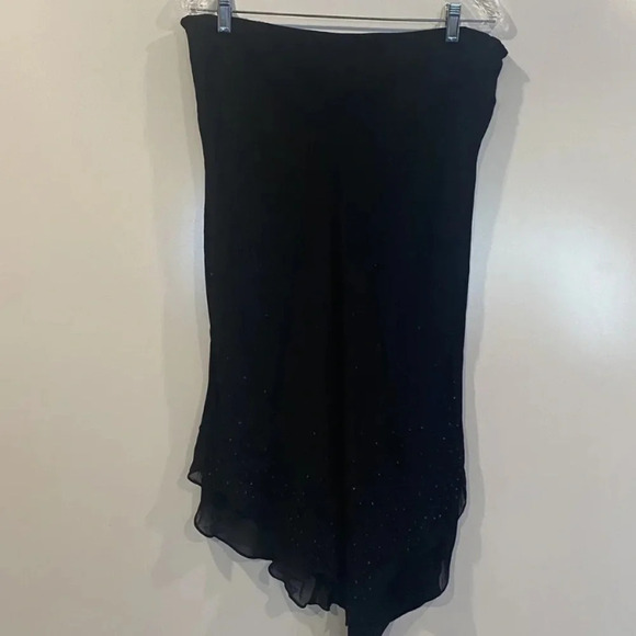 Donna Rico 2PC Skirt Top Black Beaded Sheer Formal Set Womens Size 10 (103) - Picture 4 of 6